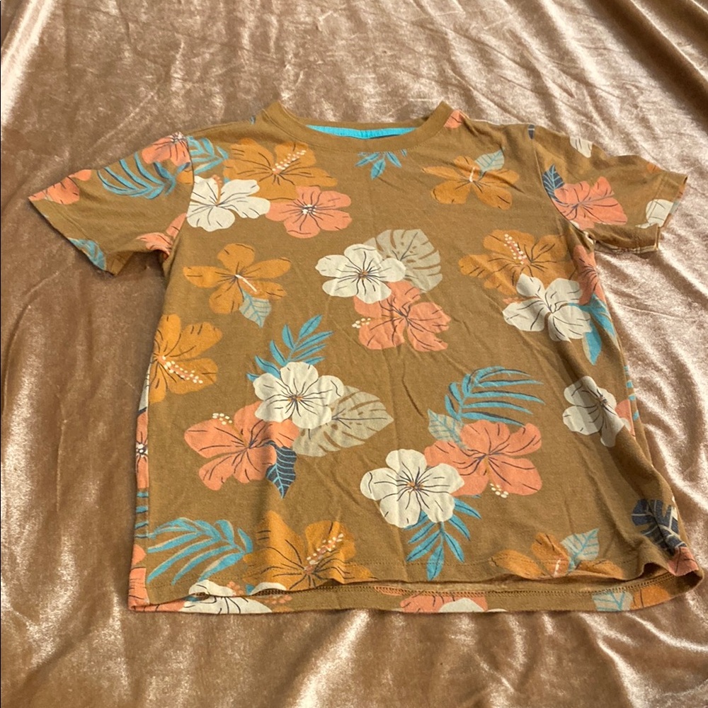 Cat & Jack Brown and Blue Short Sleeve Tee